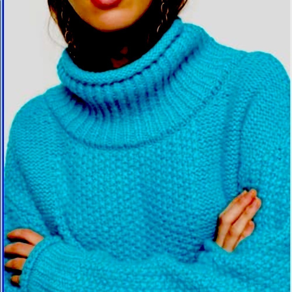 Mixed stitch chunky roll neck sweater - Picture 10 of 10